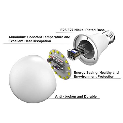 Dusk to Dawn Light Bulb Sensor Smart LED Outdoor Lighting Bulbs La...