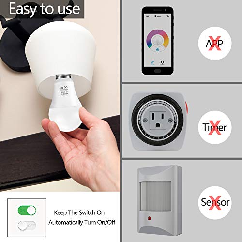 Dusk to Dawn Light Bulb Sensor Smart LED Outdoor Lighting Bulbs La...