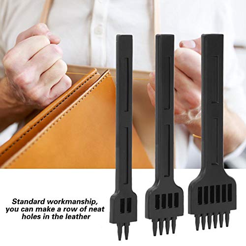 4PCs 1mm Hole Diameter 2/4/6 Prong Leather Craft Tool, 4mm Steel E...