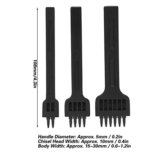 4PCs 1mm Hole Diameter 2/4/6 Prong Leather Craft Tool, 4mm Steel E...