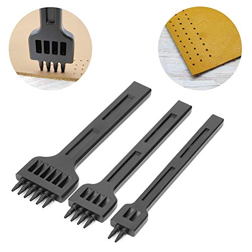 4PCs 1mm Hole Diameter 2/4/6 Prong Leather Craft Tool, 4mm Steel E...