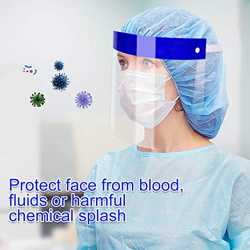 5 PCS Safety Face Shield Full Protection Cap Wide Visor Resistant ...