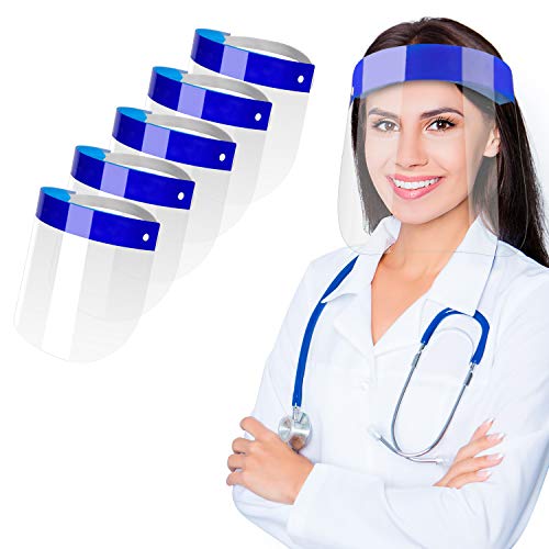 5 PCS Safety Face Shield Full Protection Cap Wide Visor Resistant ...