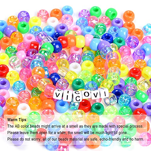 VICOVI 3640+pcs Pony Beads Kit for Bracelet Jewelry Making, Hair B...