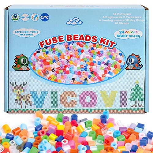 VICOVI 6600+pcs Fuse Beads Kit, Melty Fusion Beads Arts & Crafts S...