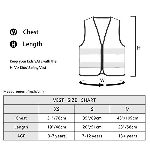 VICRR High Visibility Kids Teenager Safety Vest with Reflective St...