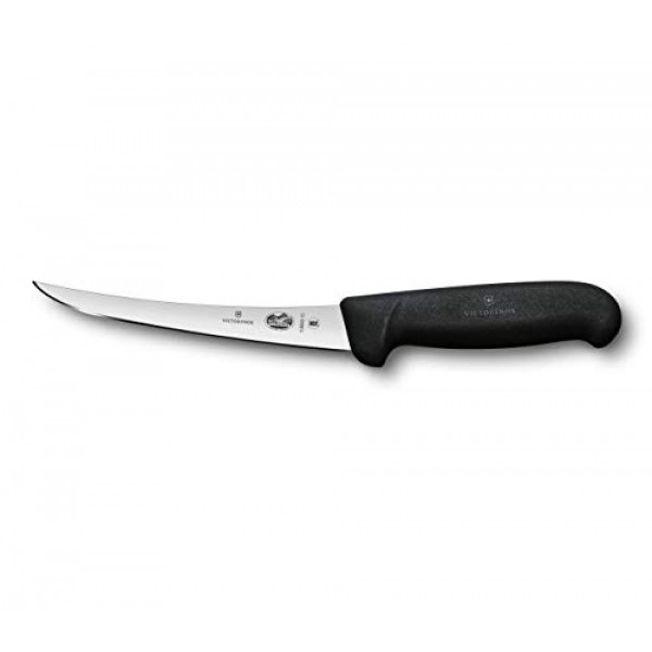 Victorinox 6 Inch Curved Fibrox Pro Boning Knife with Semi-stiff B...