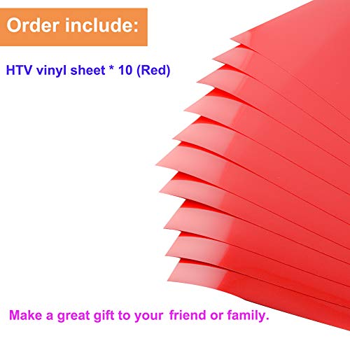 PU Heat Transfer Vinyl HTV: 10 Pack 12 x 10 Sheets，HTV Vinyl ...