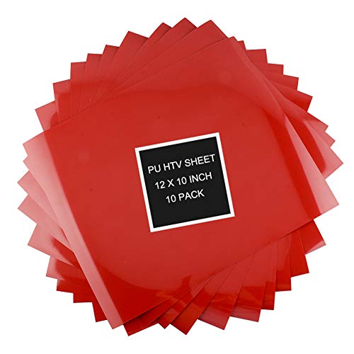 PU Heat Transfer Vinyl HTV: 10 Pack 12 x 10 Sheets，HTV Vinyl ...