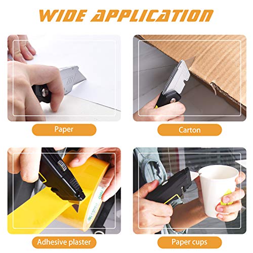 Utility Knife 2 Packs - Heavy Duty Retractable Folding Box Cutter ...