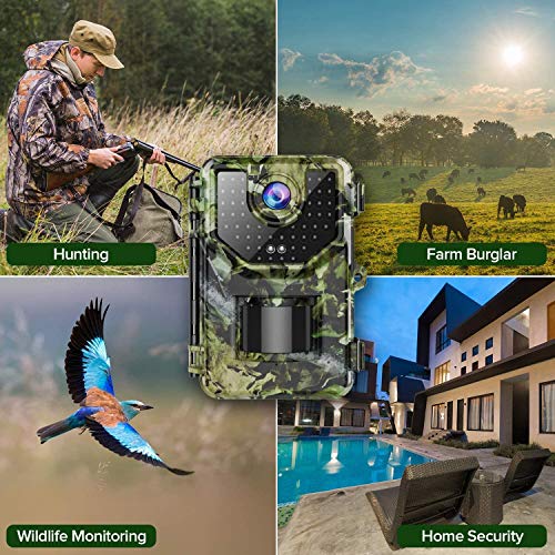 1520P 20MP Trail Camera, Hunting Camera with 120°Wide-Angle Motion...