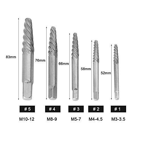 Screw Extractor & Left Hand Drill Bit Set, 11pcs HHS Broken Screw ...