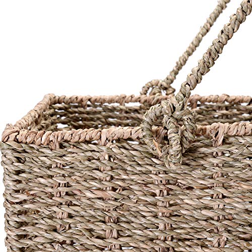 Villacera 14-Inch Wicker Stair Case Basket with Handles | Handmade...