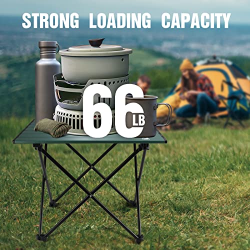 VILLEY Portable Camping Side Table, Ultralight Aluminum Folding Be...