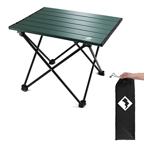 VILLEY Portable Camping Side Table, Ultralight Aluminum Folding Be...
