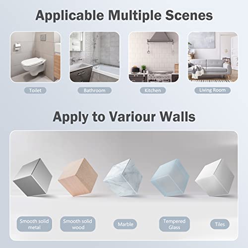 Villsure Shower Caddy, Shower Shelf for Inside with 10 Hooks Adhes...