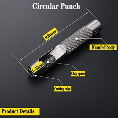 5 Pack Leather Hole Punch Cutter Round Hollow Hole Punch Cutter To...