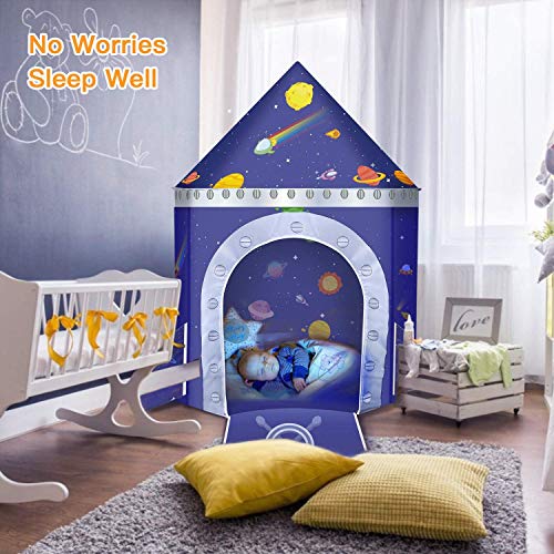 Vimpro Play Tent for Boys, Roaring Rocket Play Tent Kids Forts Ind...