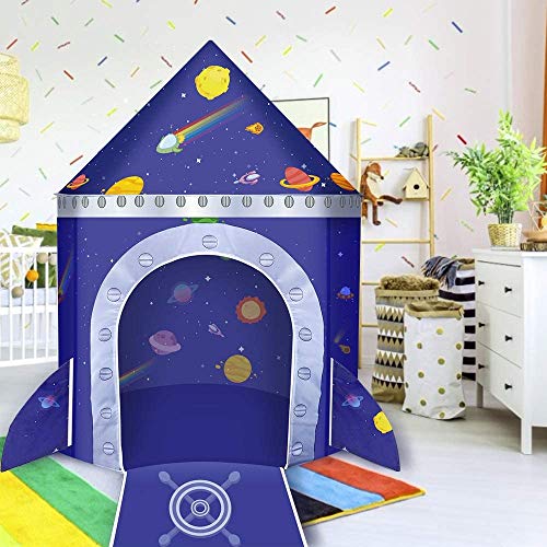 Vimpro Play Tent for Boys, Roaring Rocket Play Tent Kids Forts Ind...