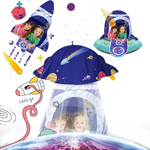 Vimpro Play Tent for Boys, Roaring Rocket Play Tent Kids Forts Ind...