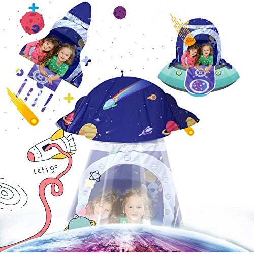 Vimpro Play Tent for Boys, Roaring Rocket Play Tent Kids Forts Ind...