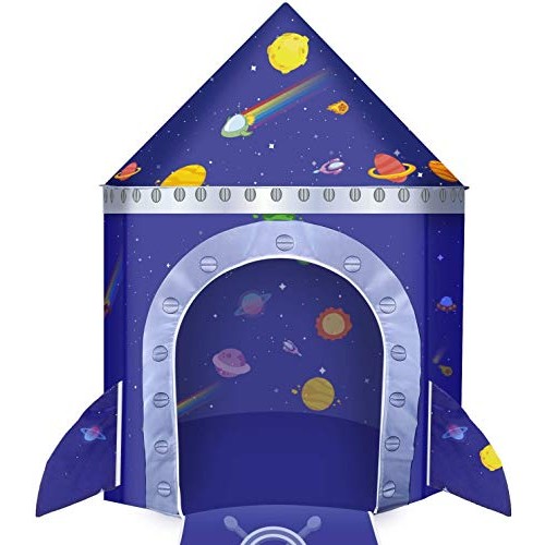 Vimpro Play Tent for Boys, Roaring Rocket Play Tent Kids Forts Ind...