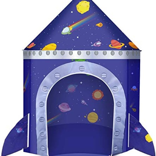 Vimpro Play Tent for Boys, Roaring Rocket Play Tent Kids Forts Ind...