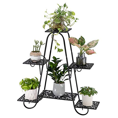 VINGLI 6 Tier Metal Plant Stand, Decorative Flower Pot Rack Plante...