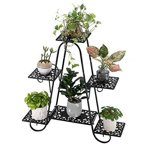 VINGLI 6 Tier Metal Plant Stand, Decorative Flower Pot Rack Plante...