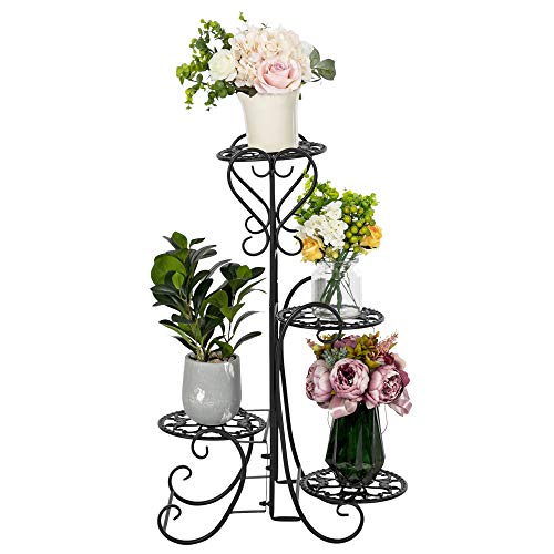 VINGLI Metal Plant Stand Flower Holder Racks Patio Stand Holder Ou...