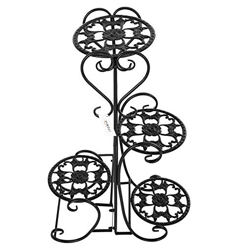 VINGLI Metal Plant Stand Flower Holder Racks Patio Stand Holder Ou...