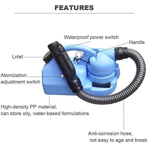Vinpie Portable Electric ULV Fogger Machine, 7L Sprayer Cold Fog w...