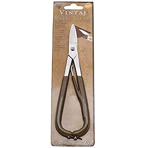 Vintaj Metal Cutting Shear with Spring, 7-Inch 1.5 cutting blade