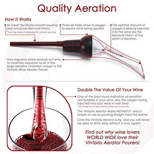 Vintorio Wine Aerator Pourer - Premium Aerating Pourer and Decante...