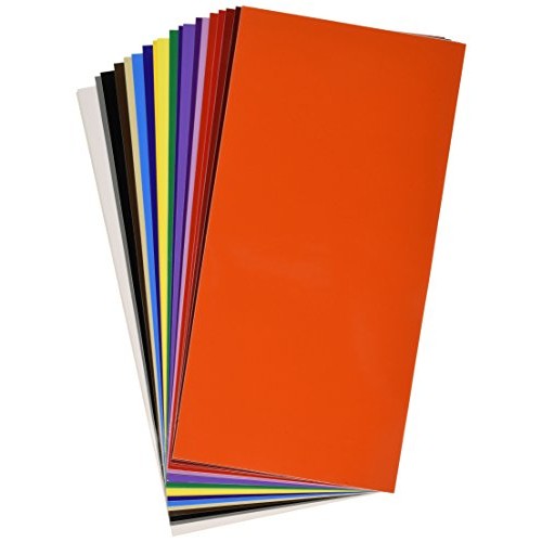 Vinyl Ease 6 x 12 30 Sheets Assorted Colors Gloss Permanent Adhe...