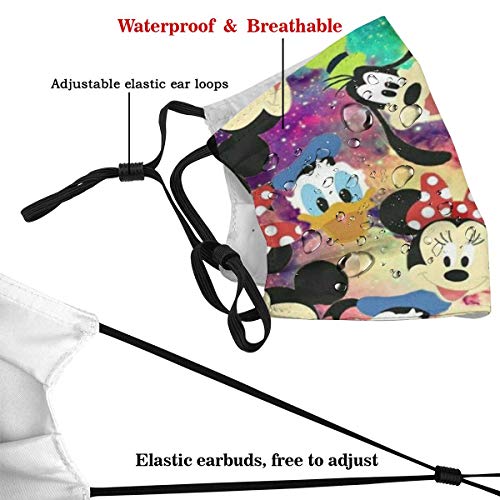 Graphic Reusable Fac-E Maks Mouth Cover With Dis-Ney Various Mic-K...
