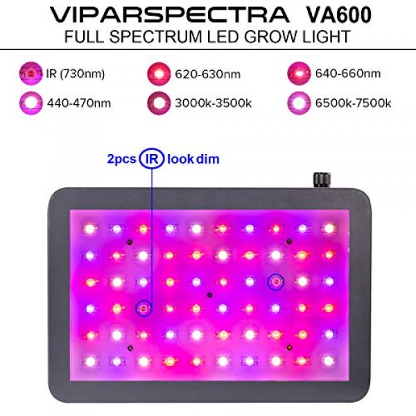 VIPARSPECTRA Newest Dimmable 600W LED Grow Light, with Daisy Chain...