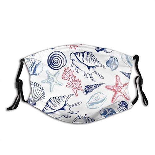 Seashells Shell Starfish Teal Beach Nautical Print Safety Reusable...