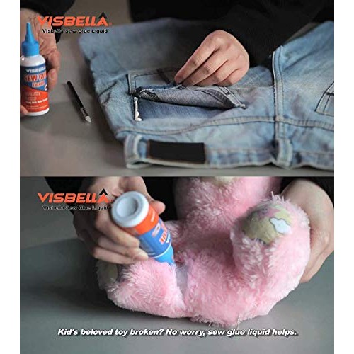 Visbella 1 Min Quick Bonding Fast Dry Sew Glue Liquid Reinforcing ...