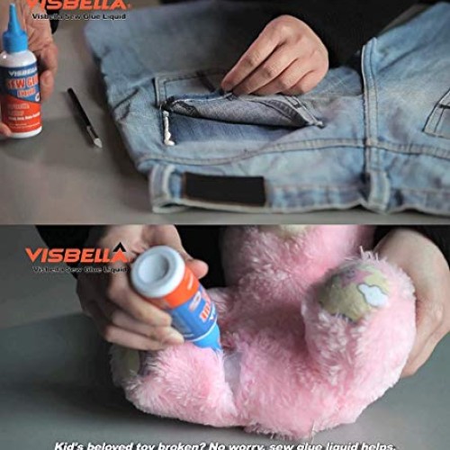 Visbella 1 Min Quick Bonding Fast Dry Sew Glue Liquid Reinforcing ...