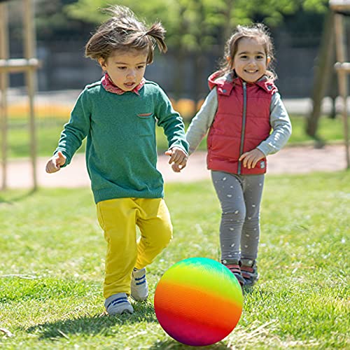 Visen 4Pcs Rainbow Playground Balls for Kids&Adults with 1 Hand Pu...