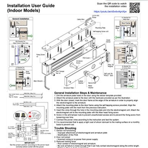 Visionis FPC-5326 One Door Access Control Outswinging Door 600lbs ...