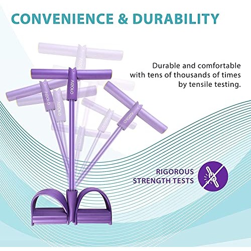 Pedal Resistance Band, 4-Tube Fitness Ankle Puller Yoga Handle Ban...