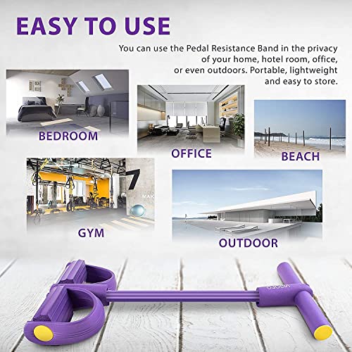Pedal Resistance Band, 4-Tube Fitness Ankle Puller Yoga Handle Ban...