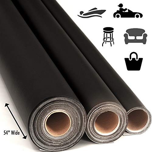 ViSTA Vinyl Black Weatherproof Faux Leather Finish Marine Vinyl Fa...