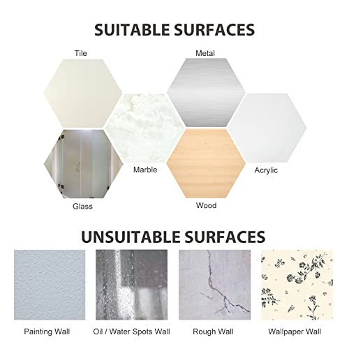 VISV Adhesive Hooks, Black Self Adhesive Shower Wall Hooks Waterp...