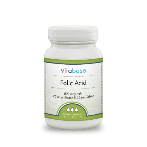 Vitabase Folic Acid 800 mcg – 100 Tablets