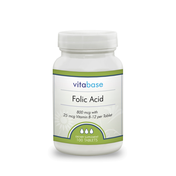 Vitabase Folic Acid 800 mcg – 100 Tablets