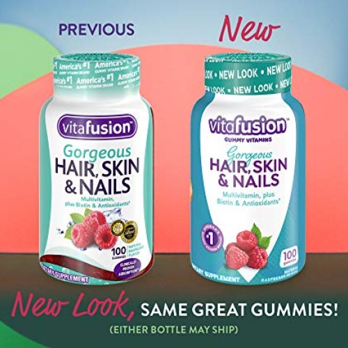 Vitafusion Gorgeous Hair, Skin Nails Multivitamin Gummy Vitamins, ...
