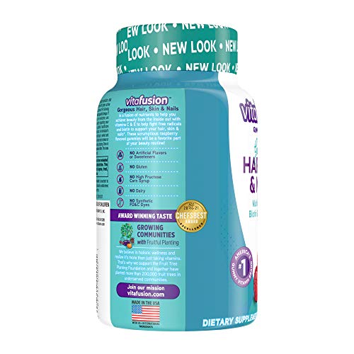 Vitafusion Gorgeous Hair, Skin Nails Multivitamin Gummy Vitamins, ...